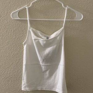 Brandy melville white Skylar scalloped tank